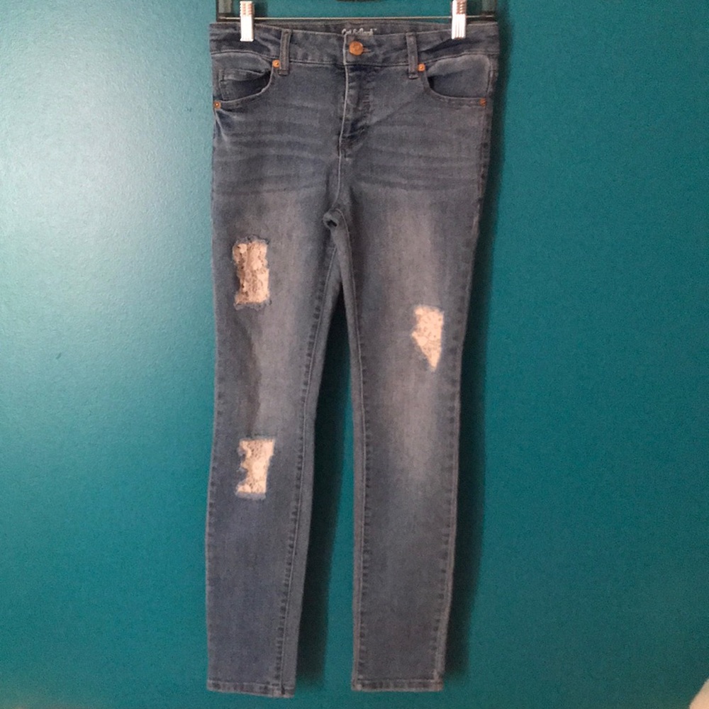 Cat & Jack laced ripped jeans